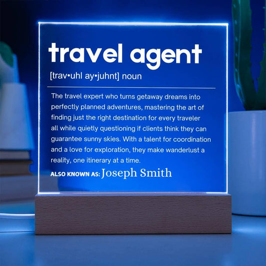 Travel Agent Gift Personalized LED Acrylic Plaque – Travel Agencies – view 2
