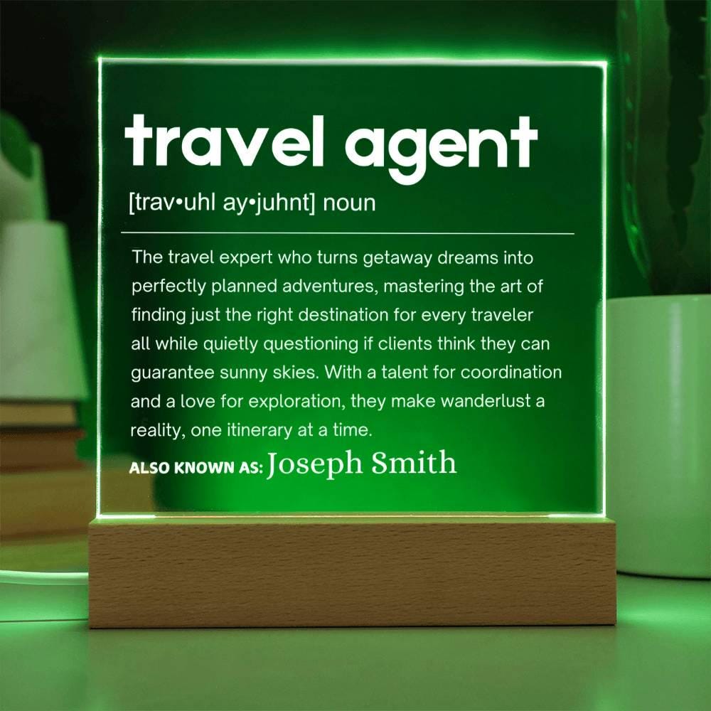 Travel Agent Gift Personalized LED Acrylic Plaque – Travel Agencies – view 7