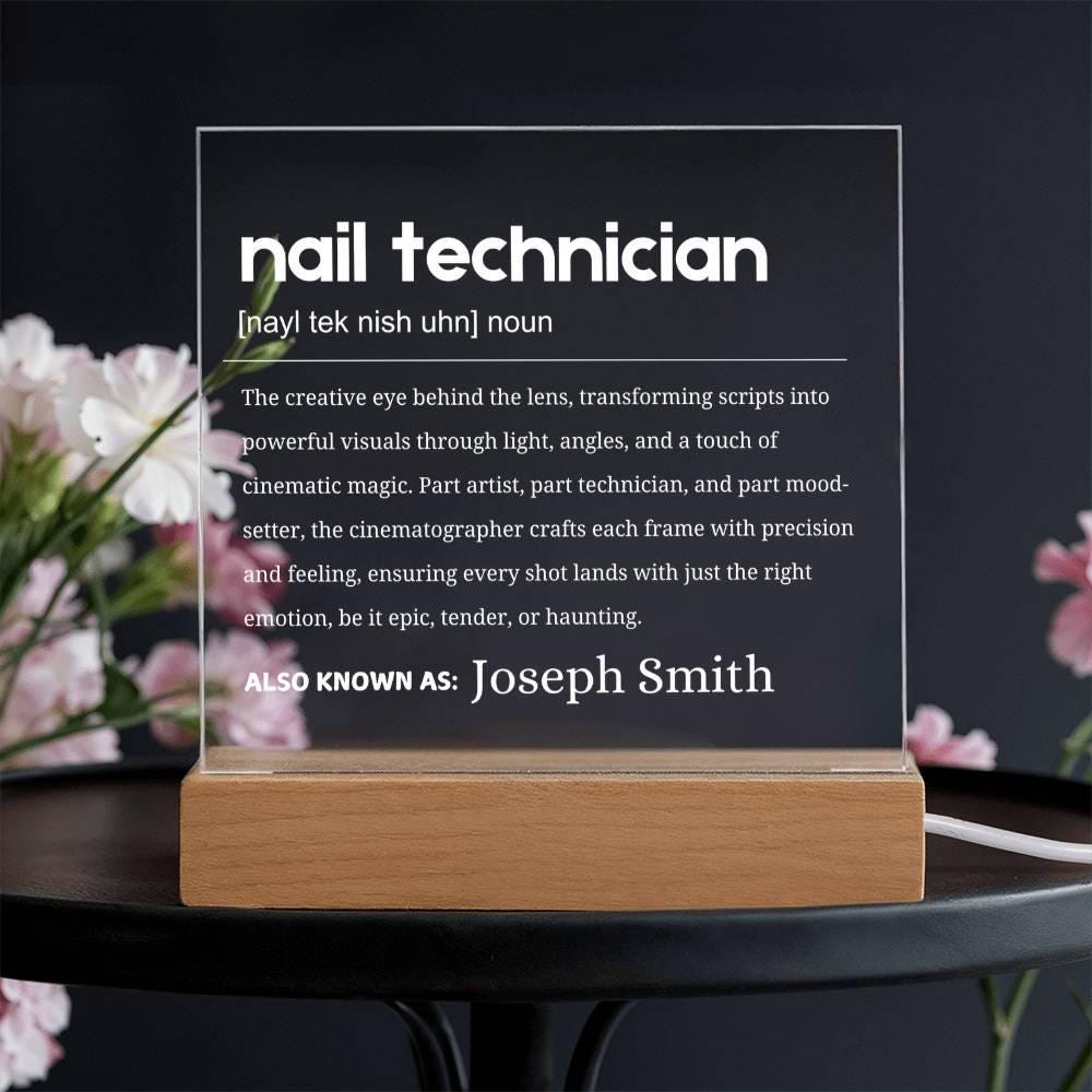 Nail Technician Gift Personalized LED Acrylic Plaque – view 5