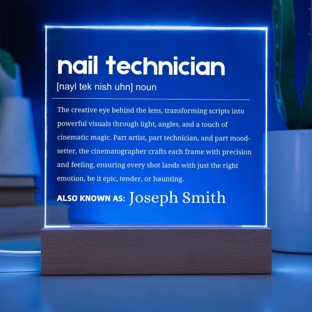 Nail Technician Gift Personalized LED Acrylic Plaque – view 3
