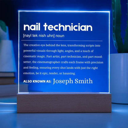 Nail Technician Gift Personalized LED Acrylic Plaque – view 3