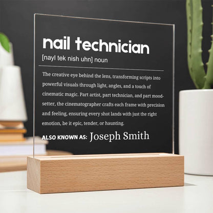 Nail Technician Gift Personalized LED Acrylic Plaque – view 4