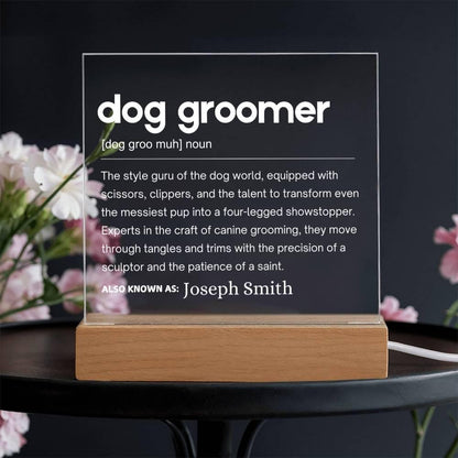 Dog Groomer Gift Personalized LED Acrylic Plaque – view 7