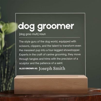 Dog Groomer Gift Personalized LED Acrylic Plaque – view 9