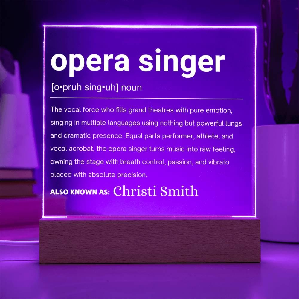 Opera Singer Gift Personalized LED Acrylic Plaque – Choir Singers – view 2