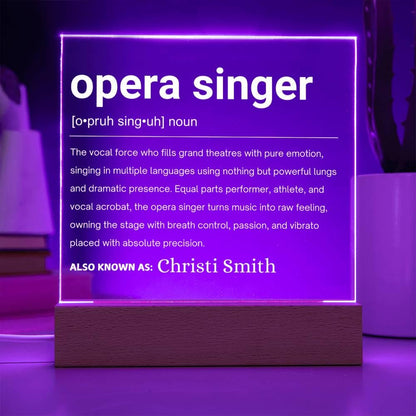 Opera Singer Gift Personalized LED Acrylic Plaque – Choir Singers – view 2