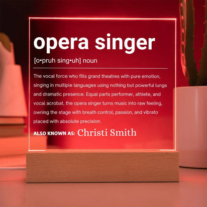 Opera Singer Gift Personalized LED Acrylic Plaque – Choir Singers – view 7