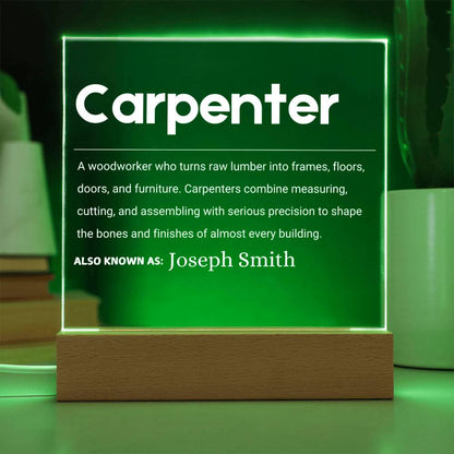 Carpenter Gift Personalized LED Acrylic Plaque – Woodworker Gift – view 10