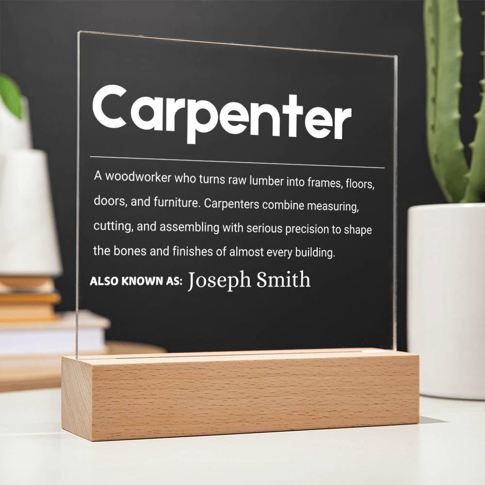 Carpenter Gift Personalized LED Acrylic Plaque – Woodworker Gift – view 4