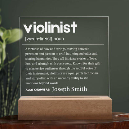 Violinist Gift Personalized LED Acrylic Plaque – Violin Teacher – view 8