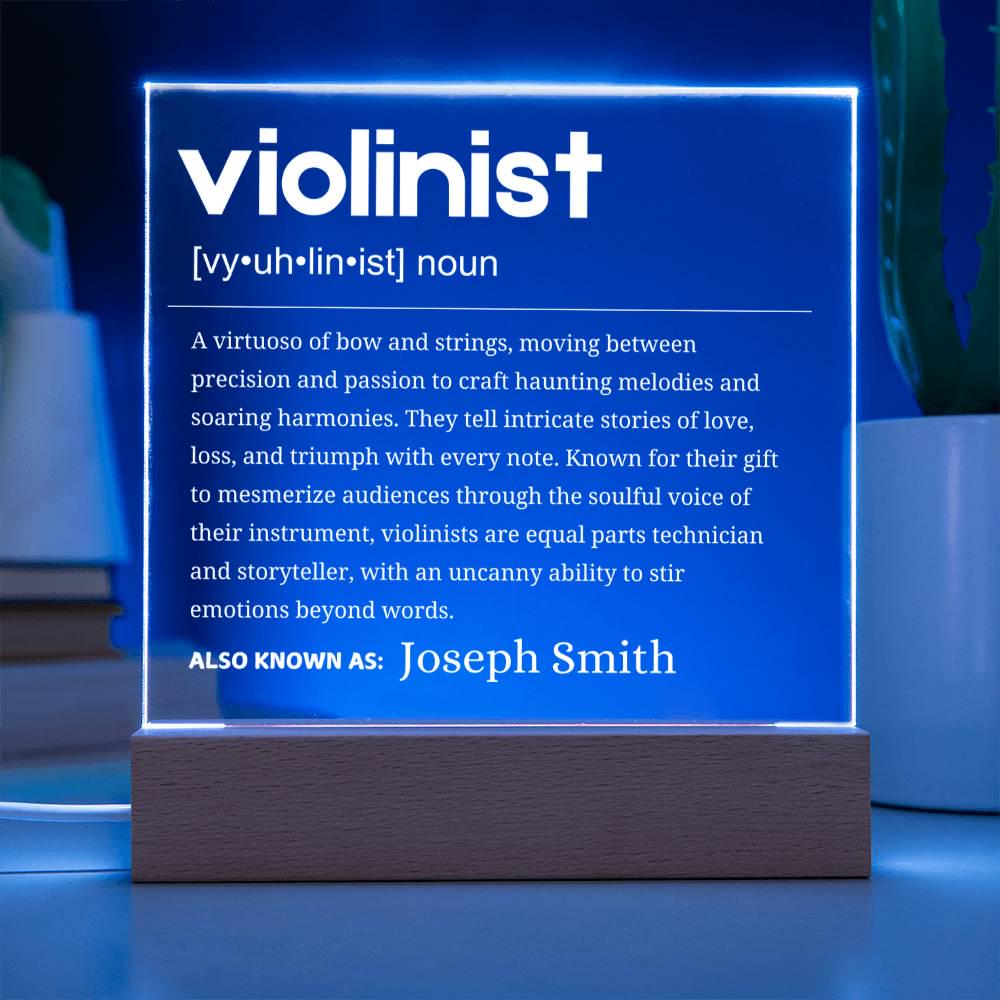 Violinist Gift Personalized LED Acrylic Plaque – Violin Teacher – view 3