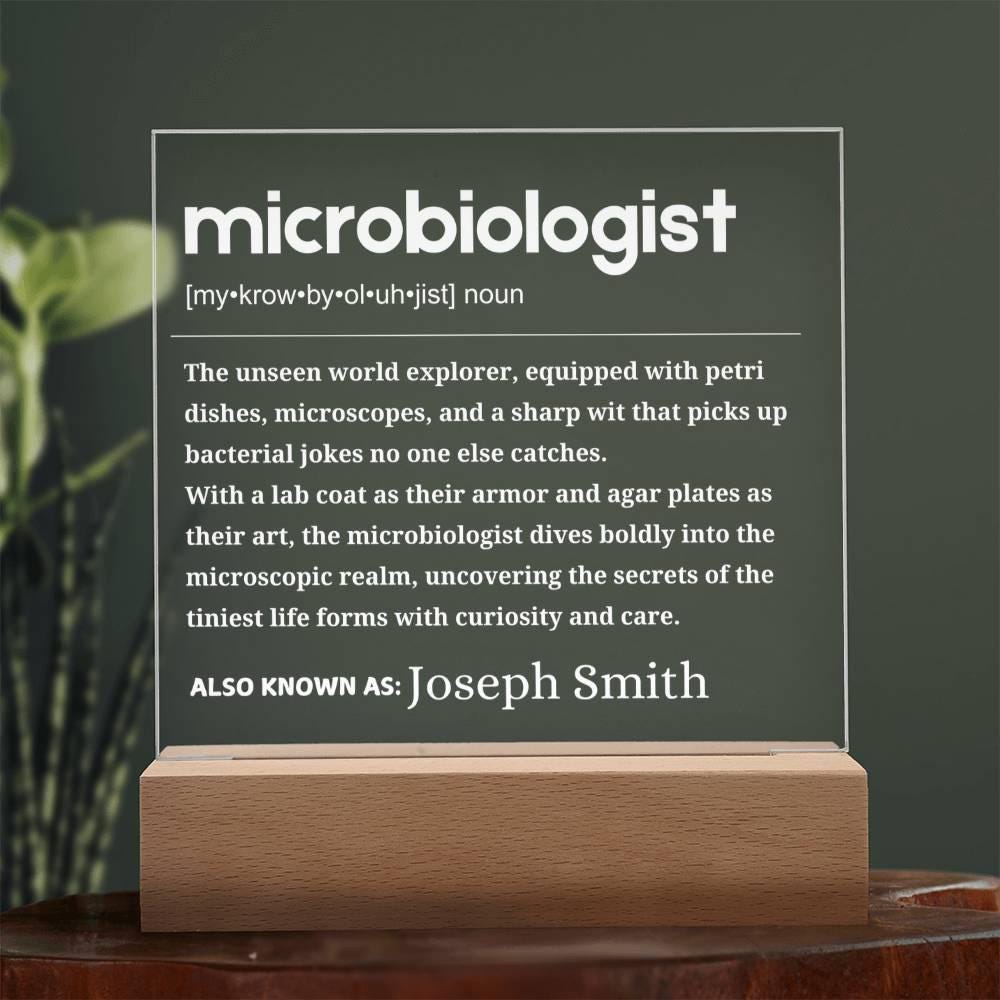 Microbiologist Gift Personalized LED Acrylic Plaque – view 9