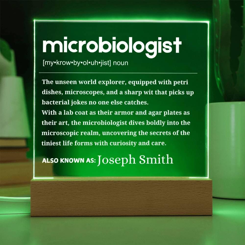 Microbiologist Gift Personalized LED Acrylic Plaque – view 3