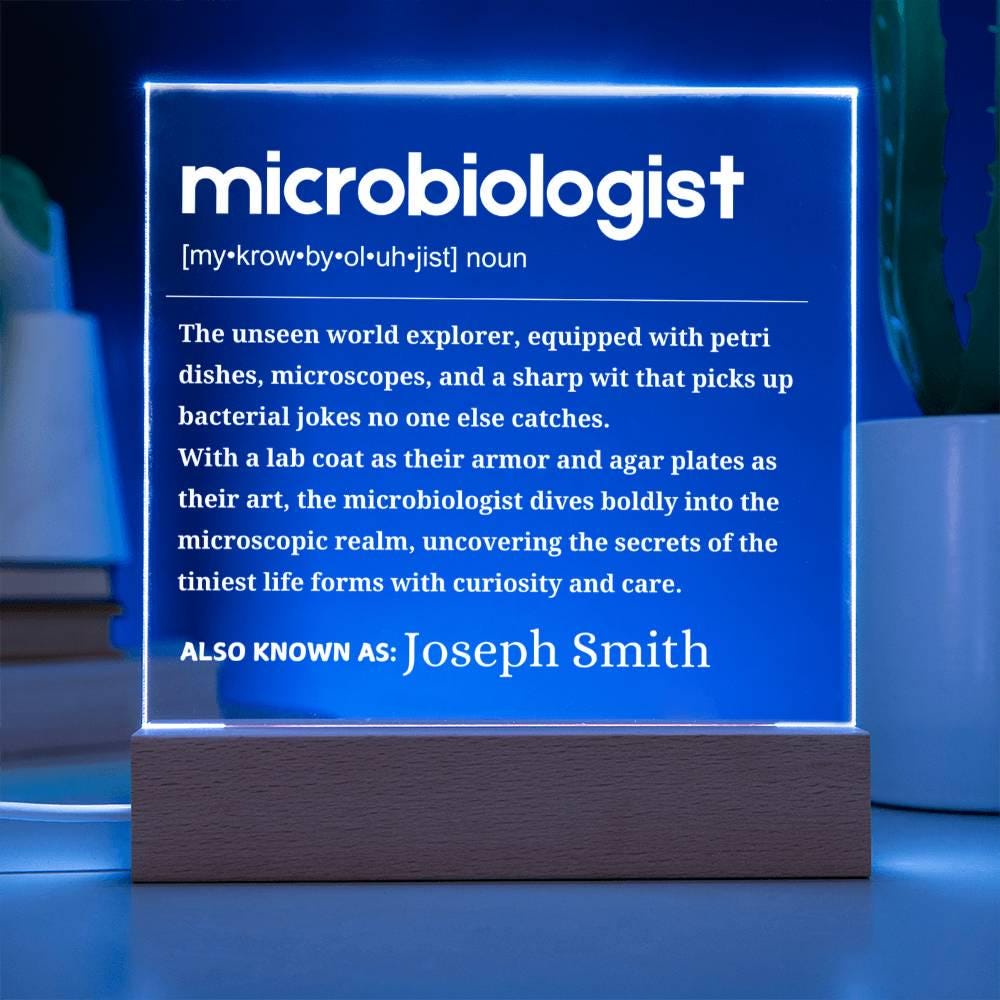 Microbiologist Gift Personalized LED Acrylic Plaque – view 2