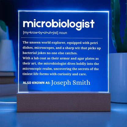 Microbiologist Gift Personalized LED Acrylic Plaque – view 2