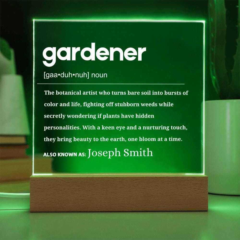 Gardener Gift Personalized Acrylic Plaque – Gifts for Gardener – view 2