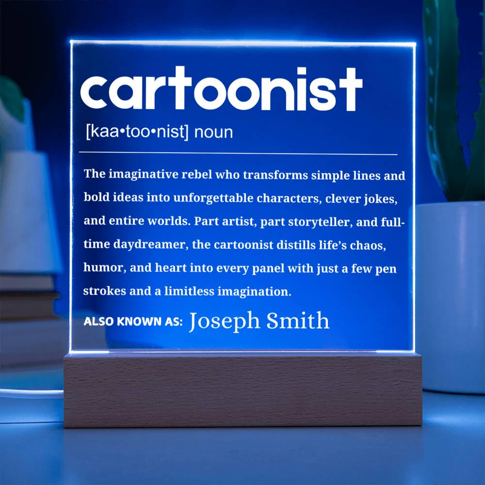 Cartoonist Definition Personalized LED Acrylic Plaque – view 2