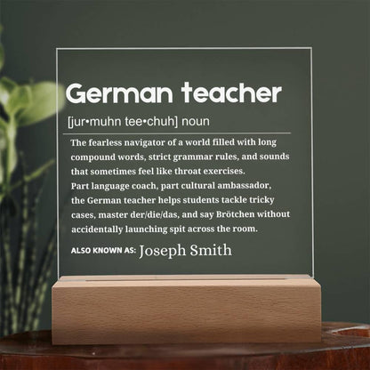 German Teacher Gift Personalized LED Acrylic Plaque – Birthday Gift – view 8