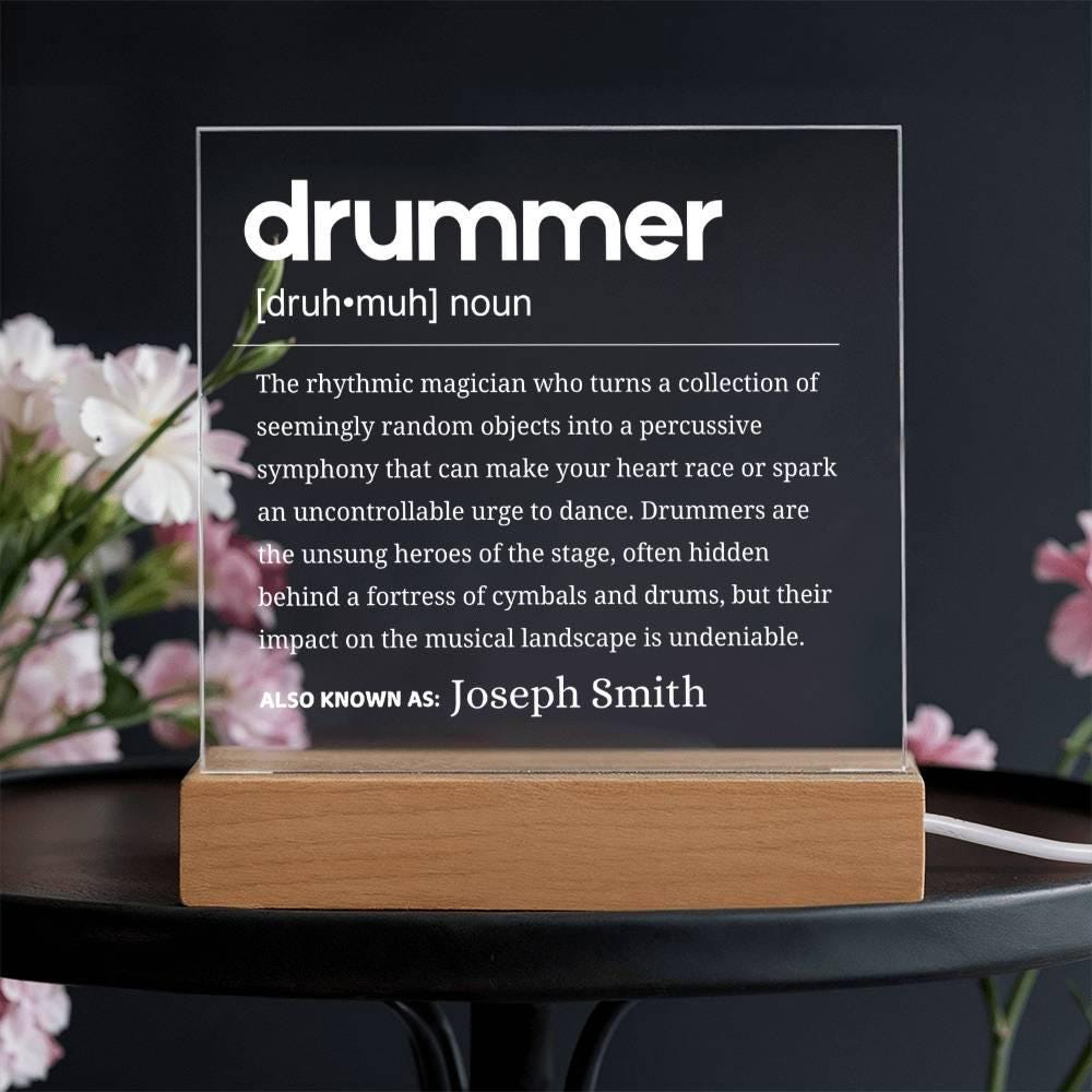 Drummer Definition Personalized LED Acrylic Plaque – Gift for Drummer – view 9