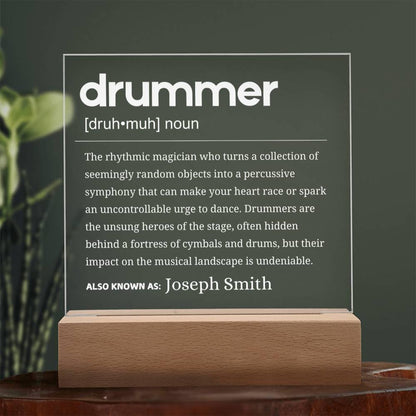 Drummer Definition Personalized LED Acrylic Plaque – Gift for Drummer – view 7