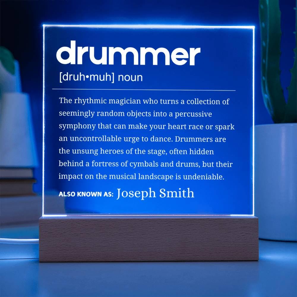Drummer Definition Personalized LED Acrylic Plaque – Gift for Drummer – view 4