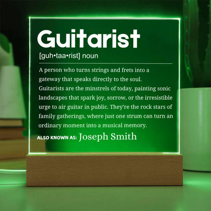 Guitarist Gift Personalized LED Acrylic Plaque – Guitar Gift for Him – view 10