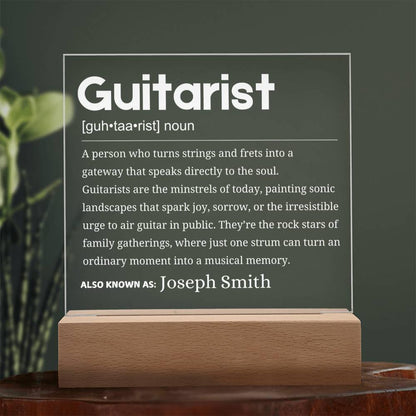 Guitarist Gift Personalized LED Acrylic Plaque – Guitar Gift for Him – view 2