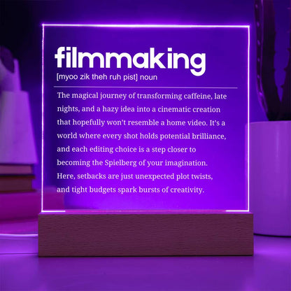 Filmmaking Definition Personalized LED Plaque – Gift for Filmmaker – view 10