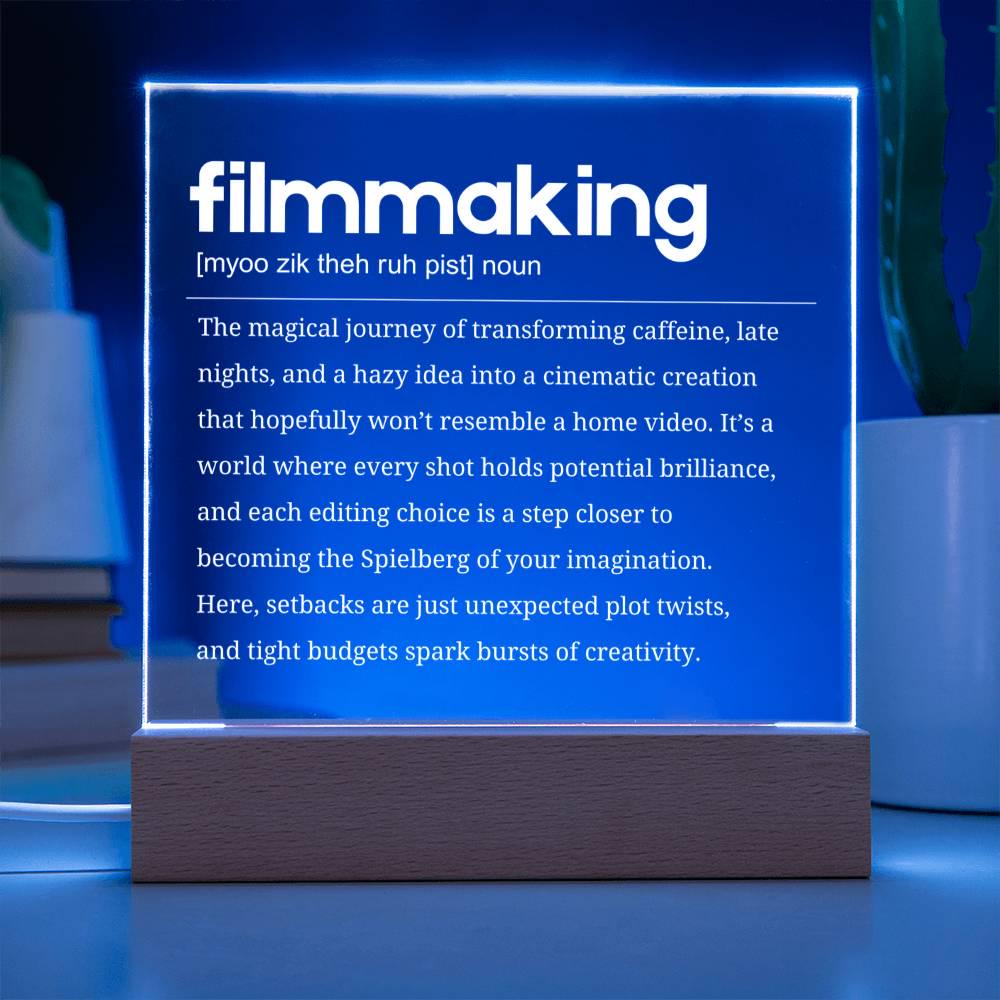 Filmmaking Definition Personalized LED Plaque – Gift for Filmmaker – view 3