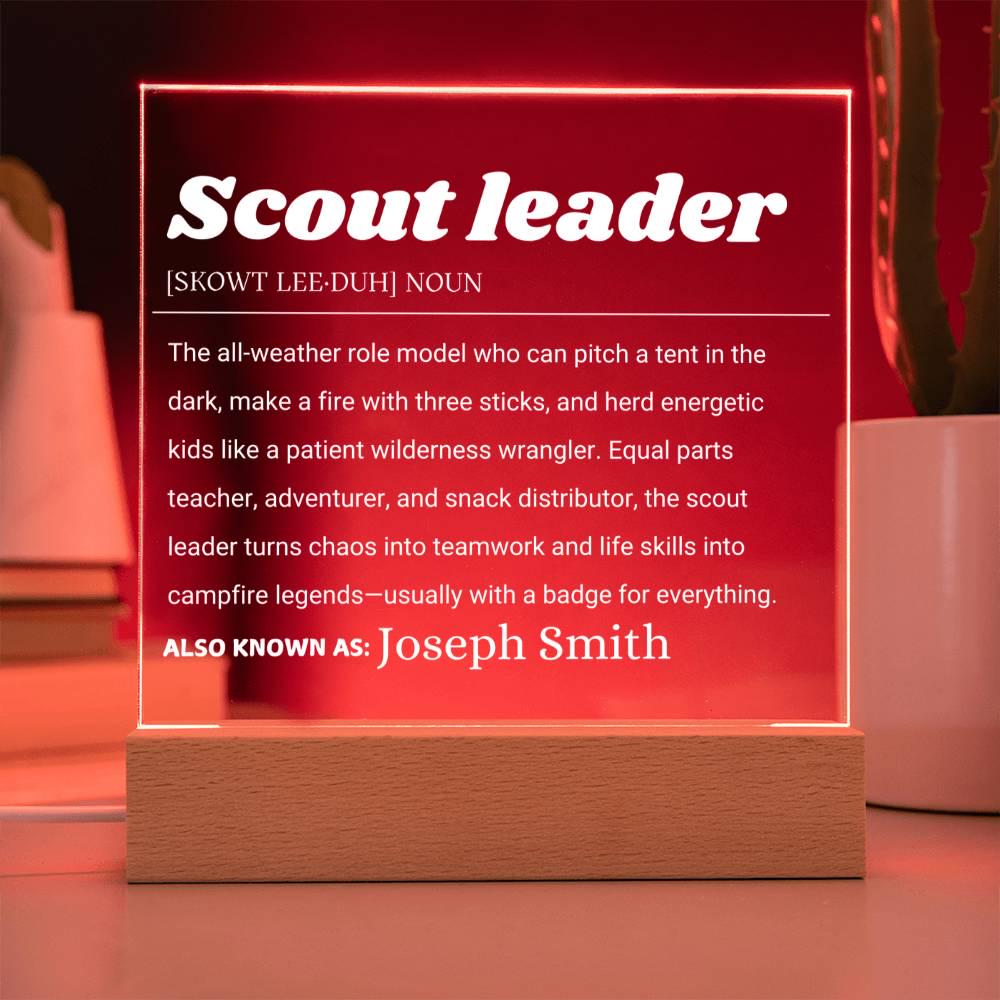Scout Leader Gift Personalized LED Plaque – Boy-Girl Scout Leader – view 2