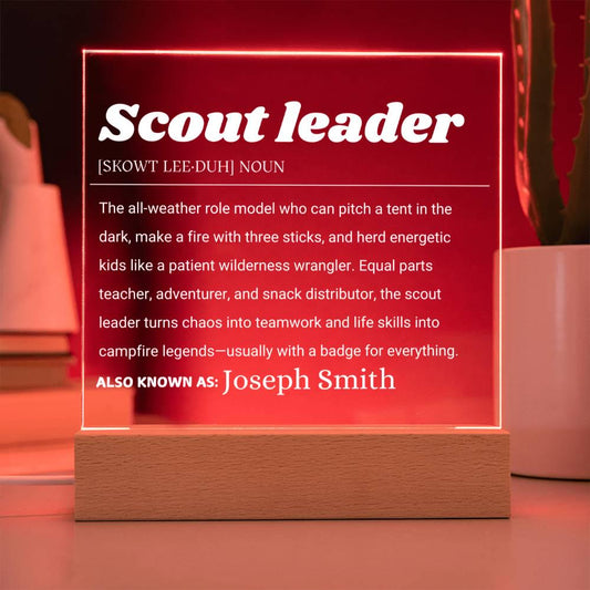 Scout Leader Gift Personalized LED Plaque – Boy-Girl Scout Leader – view 2