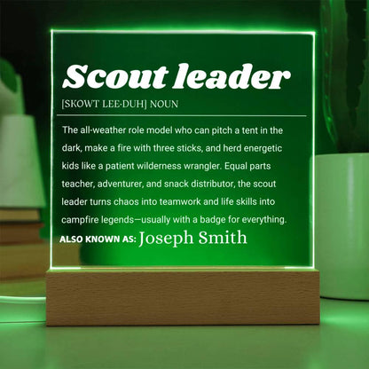 Scout Leader Gift Personalized LED Plaque – Boy-Girl Scout Leader – view 9