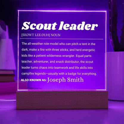 Scout Leader Gift Personalized LED Plaque – Boy-Girl Scout Leader – view 3
