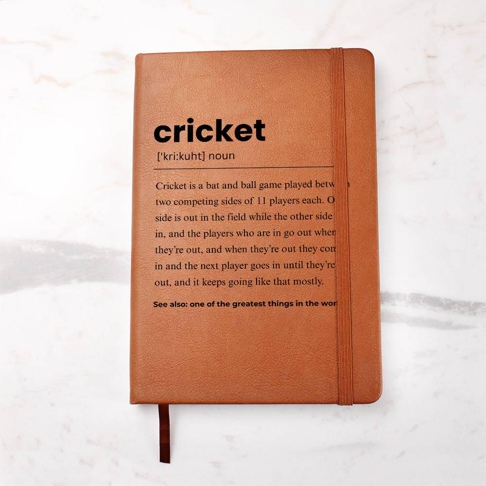 Cricket Definition Personalized Journal Cricket Lover Gift – view 2