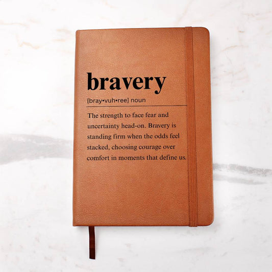 Bravery Definition Leather Journal – Business Owner Gifts – view 2