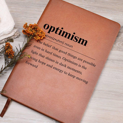 Optimism Definition Leather Journal – Wellness Journal – view 10