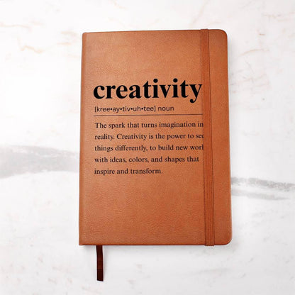 Creativity Definition Leather Journal – Gratitude Journal – view 2