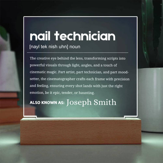 Nail Technician Gift Personalized LED Acrylic Plaque