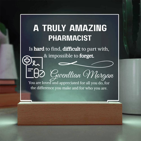 Pharmacist Gift Personalized LED Acrylic Plaque – New Pharmacist Gifts