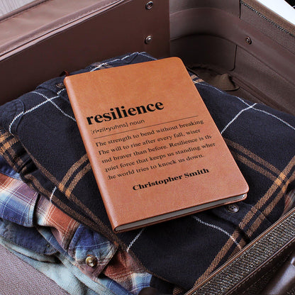 Resilience Definition Personalized Leather Journal – Entrepreneur Gift – view 10