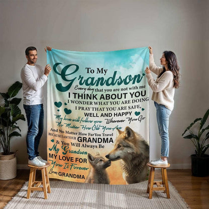 Personalized Blanket Gift for Grandson – Grandson Graduation – view 4