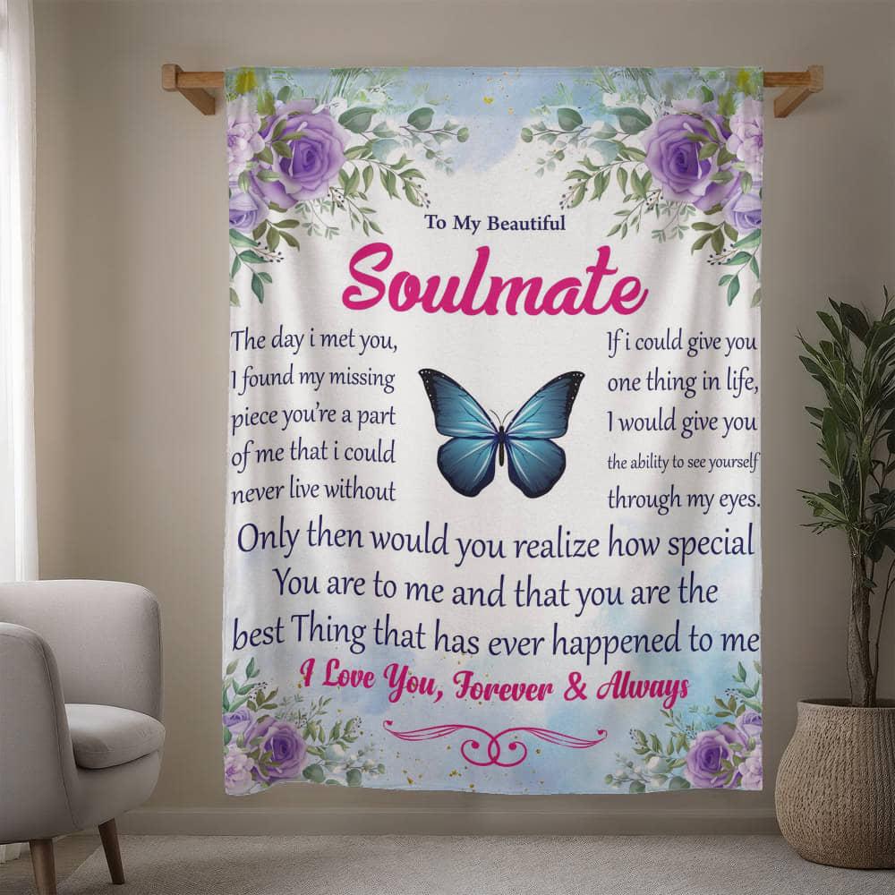 To My Soulmate Personalized Blanket – Gift for Wife – view 8