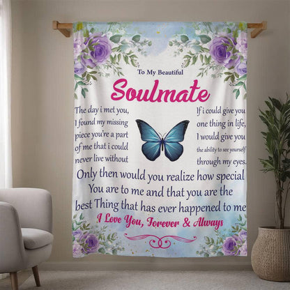 To My Soulmate Personalized Blanket – Gift for Wife – view 8