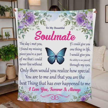 To My Soulmate Personalized Blanket – Gift for Wife – view 10