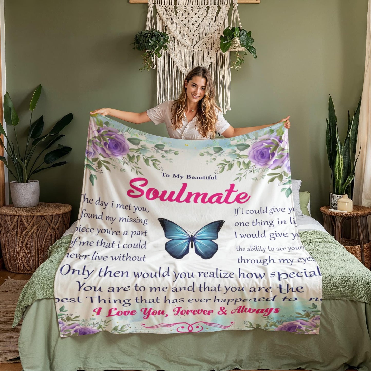 To My Soulmate Personalized Blanket – Gift for Wife – view 5