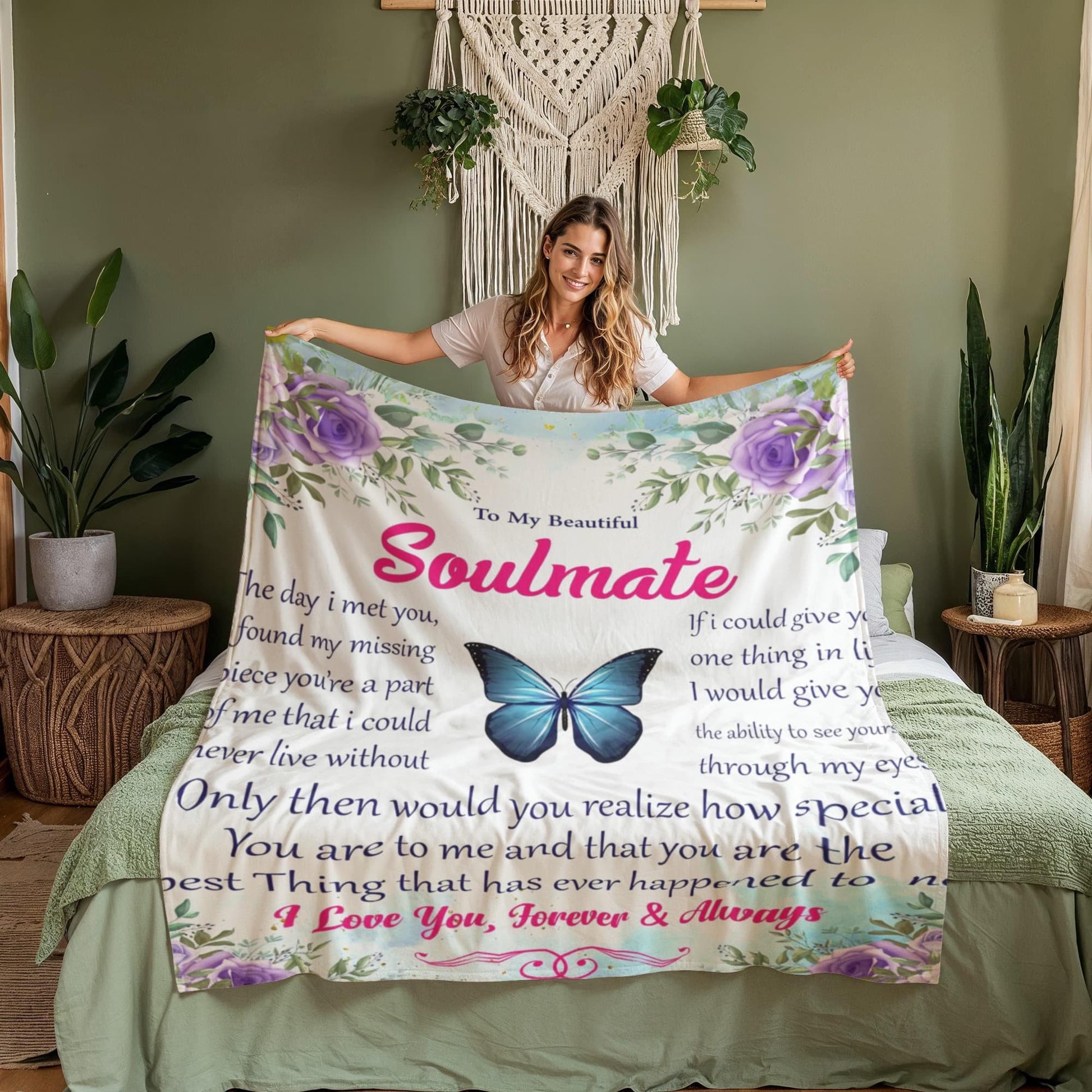 To My Soulmate Personalized Blanket – Gift for Wife – view 5