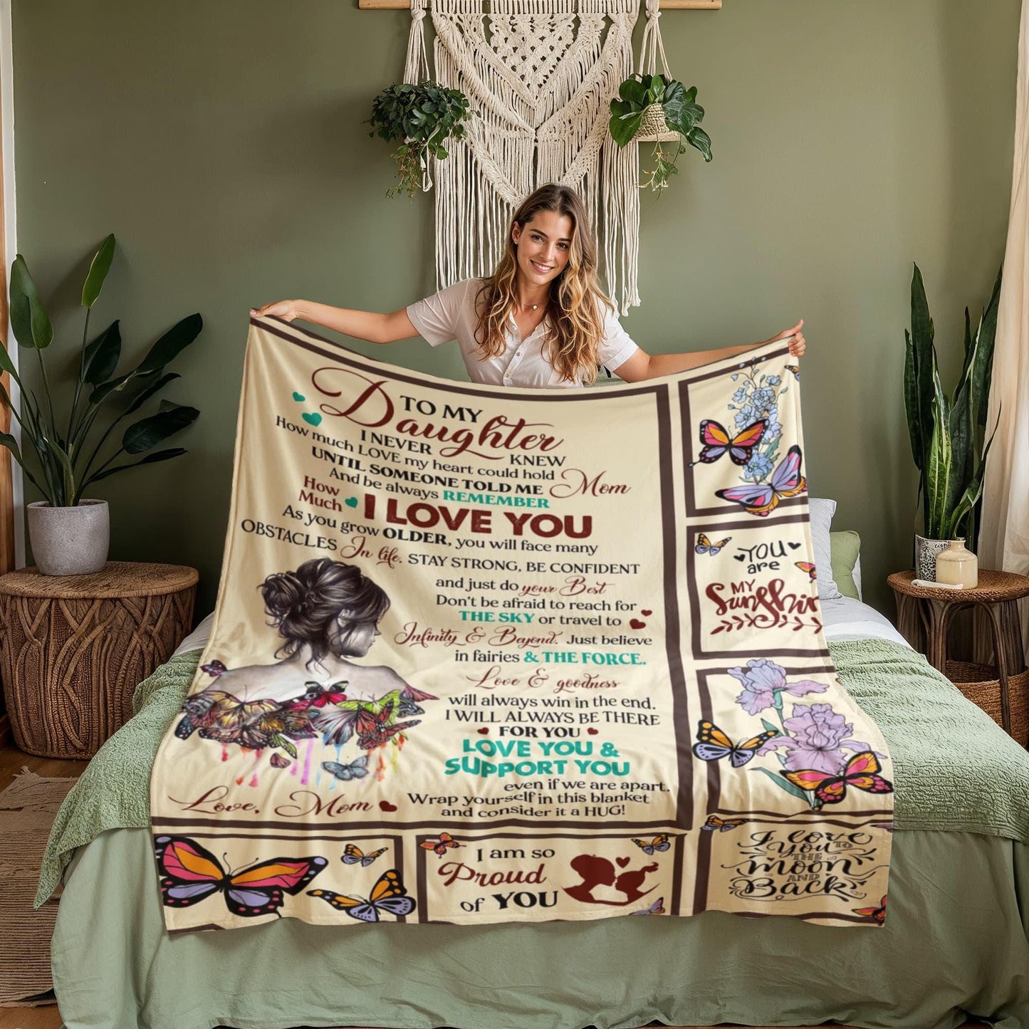 Personalized Daughter Blanket from Mom or Dad – Daughter Graduation – view 6