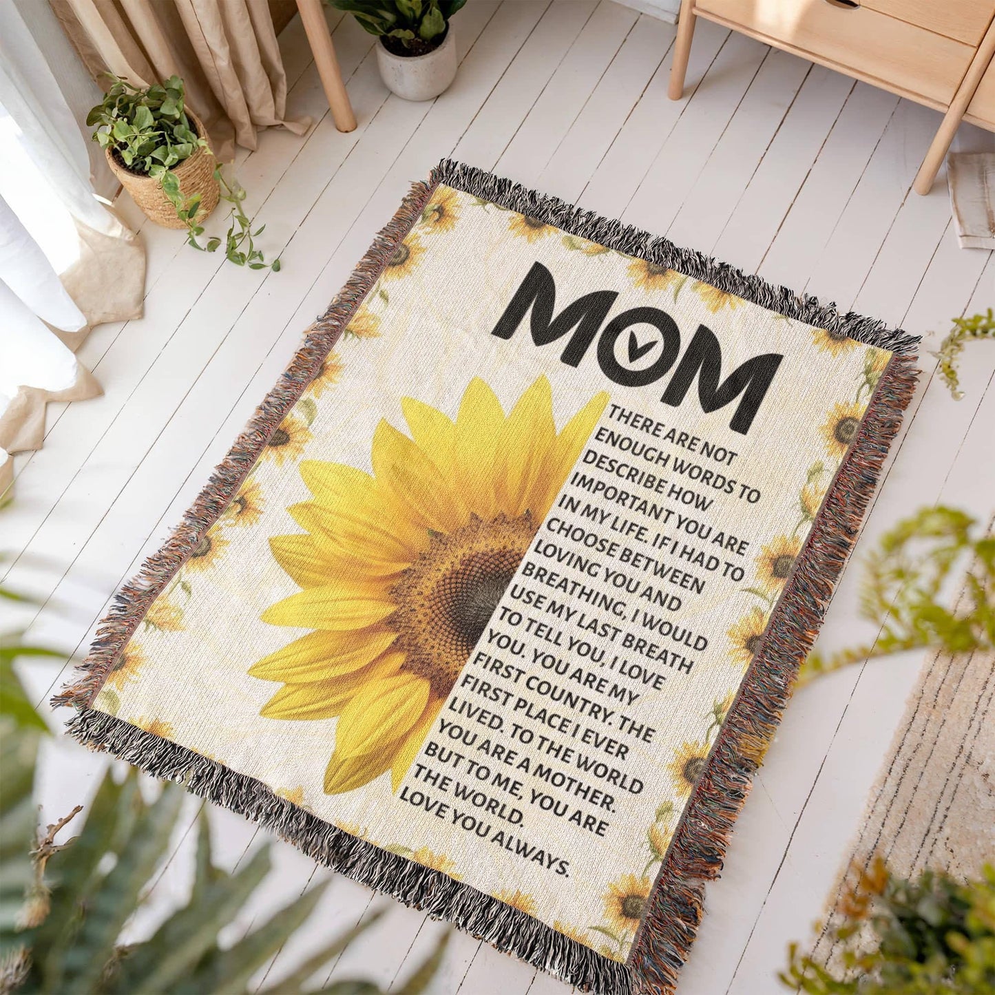 Mom Personalized Sunflower Blanket Gift – Mother Day Gifts – view 9