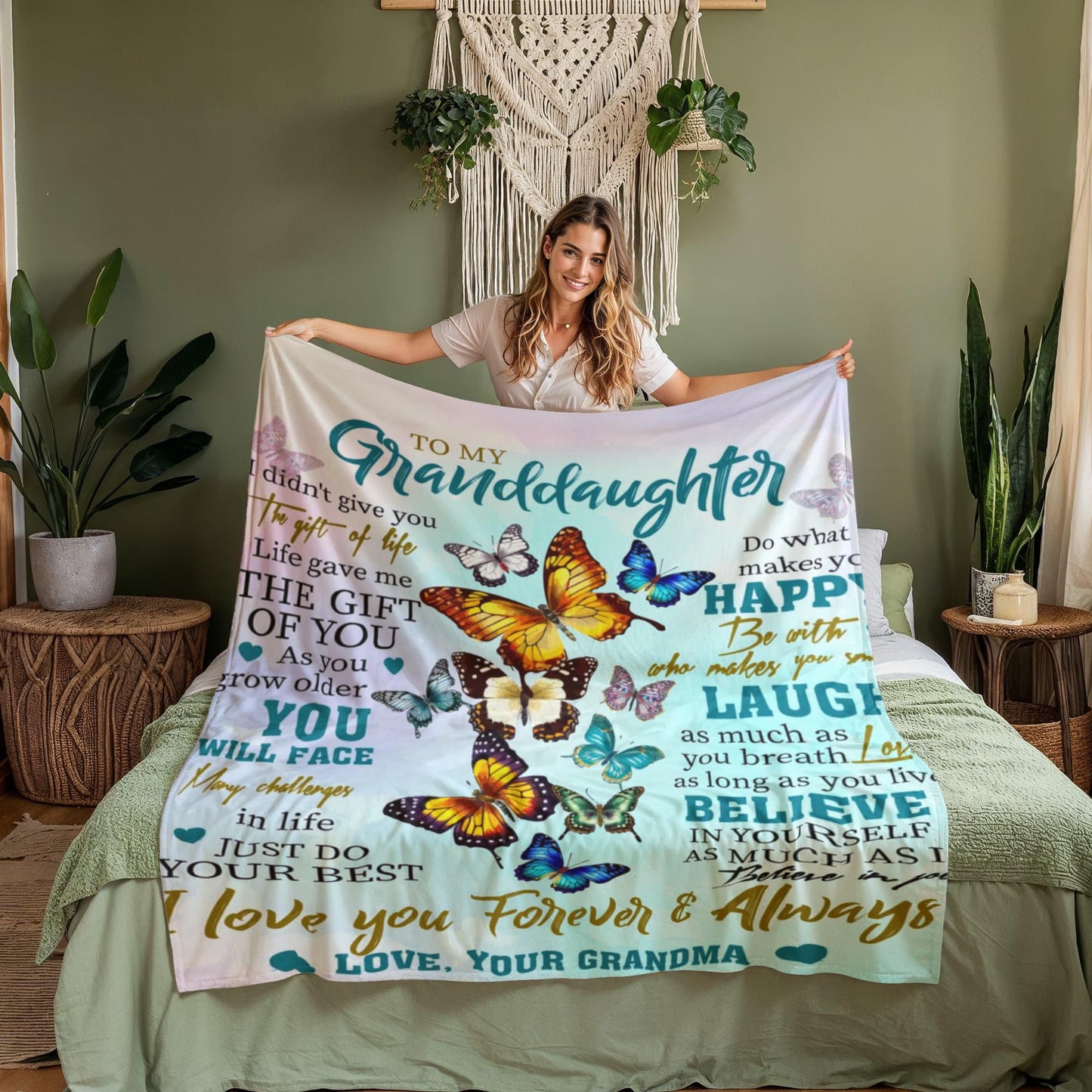 To My Granddaughter Personalized Blanket Gift from Grandma – view 10