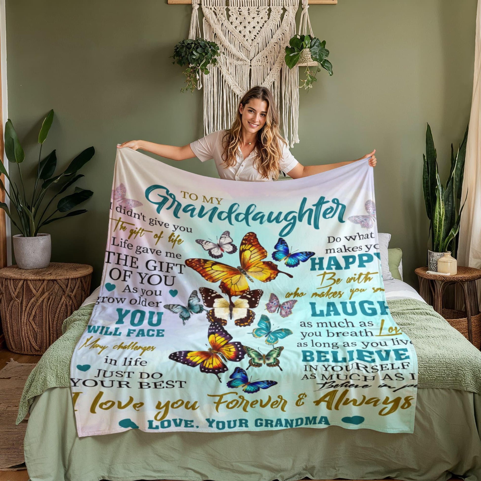 To My Granddaughter Personalized Blanket Gift from Grandma – view 10